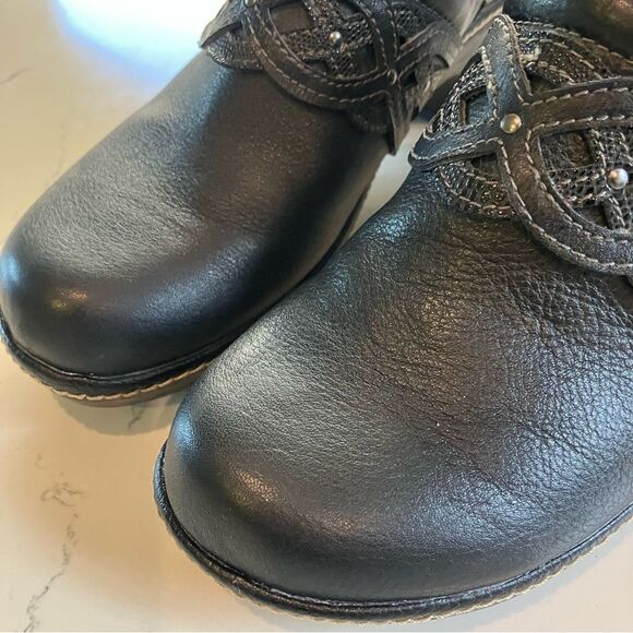 Euro Soft by Sofft Mule Heels Leather Slip On Shoes Black Clogs Womens Size 8 - Picture 6 of 13